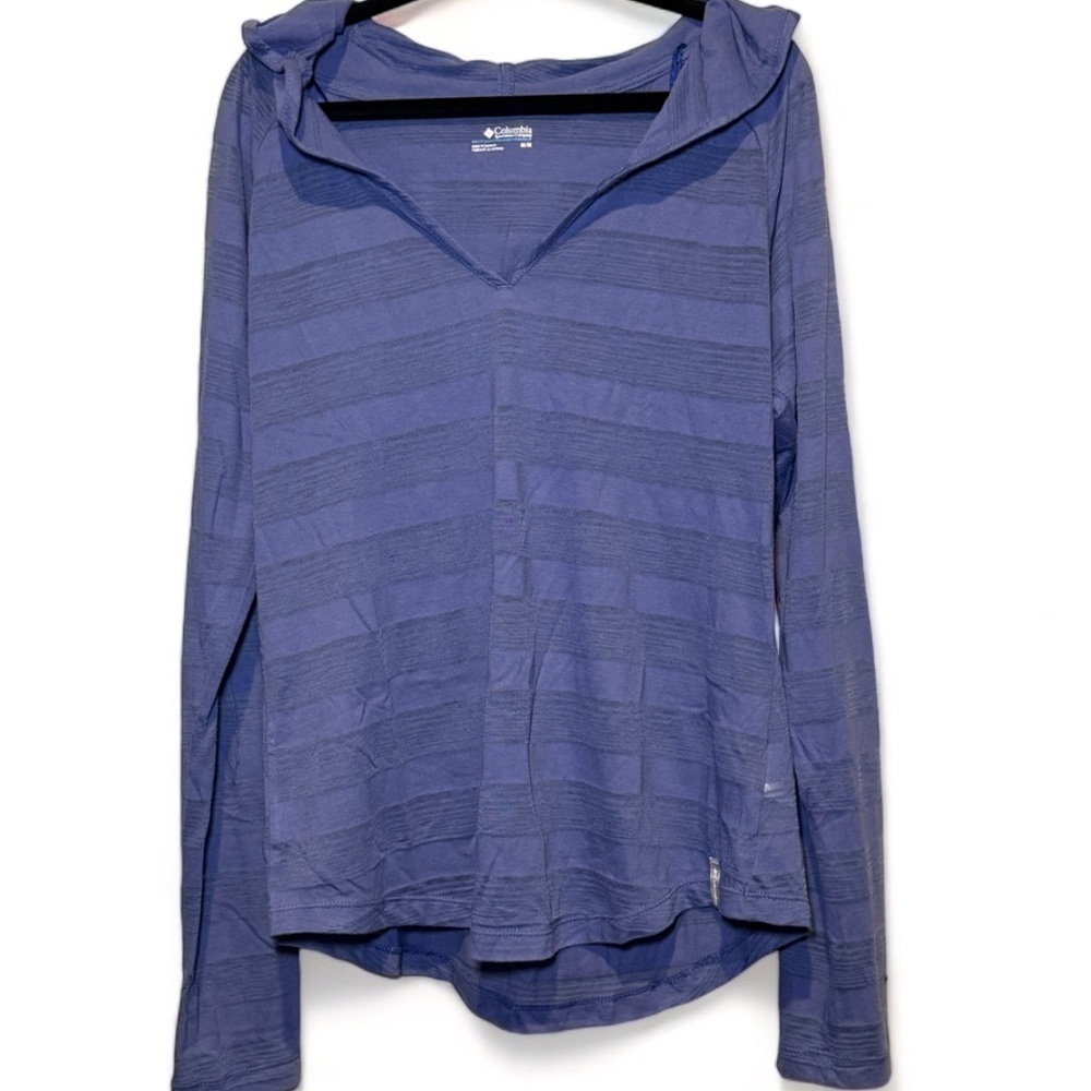 Columbia Women's Blue Hooded Long-Sleeve Top
